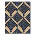 Geometric Navy and Gold Diamond Ornament Rug