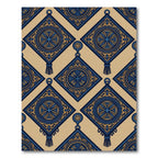 Geometric Navy and Gold Diamond Ornament Rug