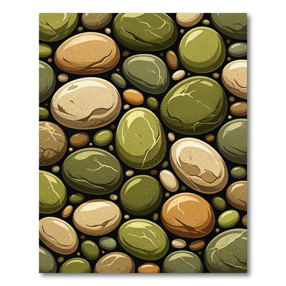 Earthy Stone Pebble Scattered Composition Rug