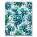 Teal Marine Anemone Radiating Floral Ocean Rug