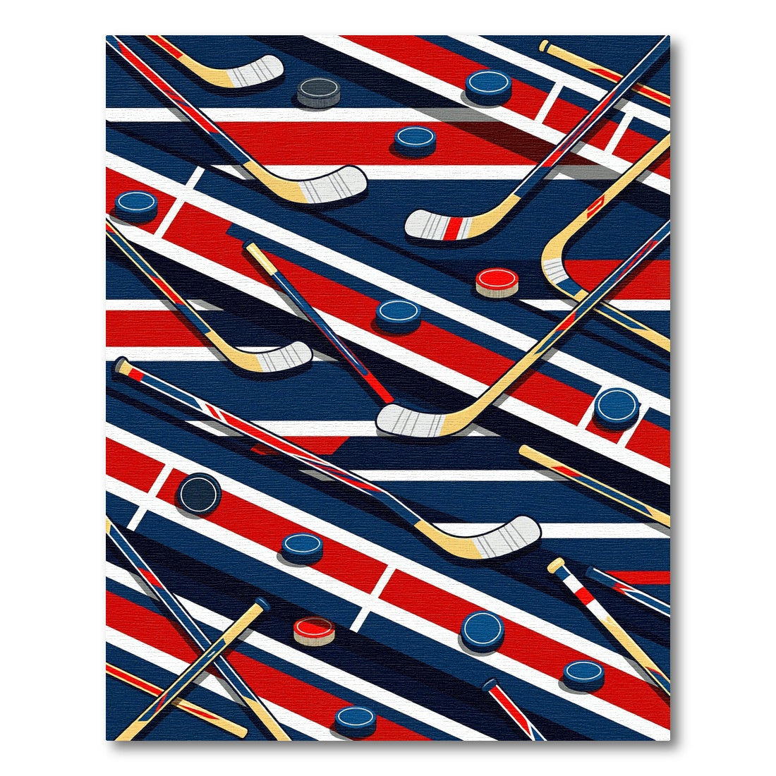 Dynamic Hockey Stick Geometric Graphic Rug