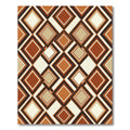 Midcentury Modern Terracotta Geometric Diamond Rug