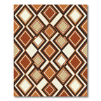 Midcentury Modern Terracotta Geometric Diamond Rug