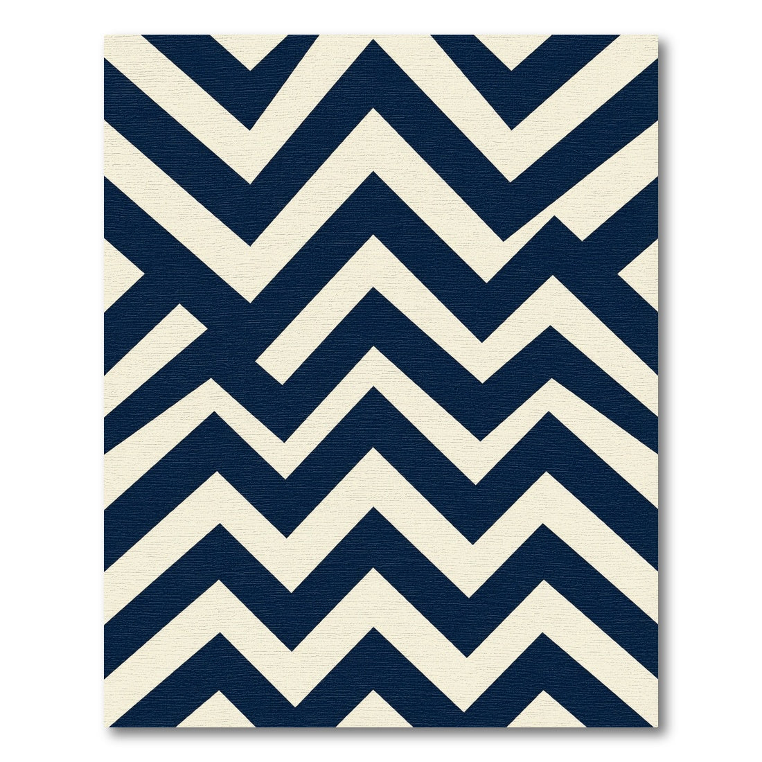 Navy And Ivory Modern Chevron Lines Rug