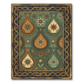 Ornate Amber Floral Vase Collection Rug