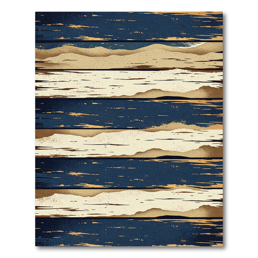 Navy and Gold Abstract Sand Texture Rug