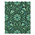 Emerald Green Floral Scrollwork Rug