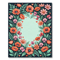 Whimsical Coral Poppy Garden Border Rug