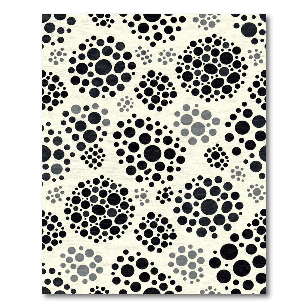Cream Black Dot Clustered Abstract Rug