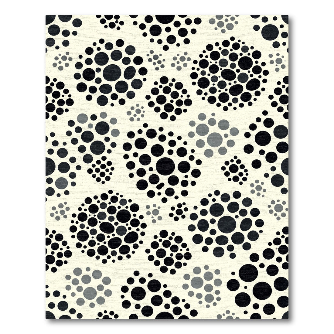 Cream Black Dot Clustered Abstract Rug