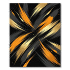 Vibrant Orange Gold Brush Stroke Rug