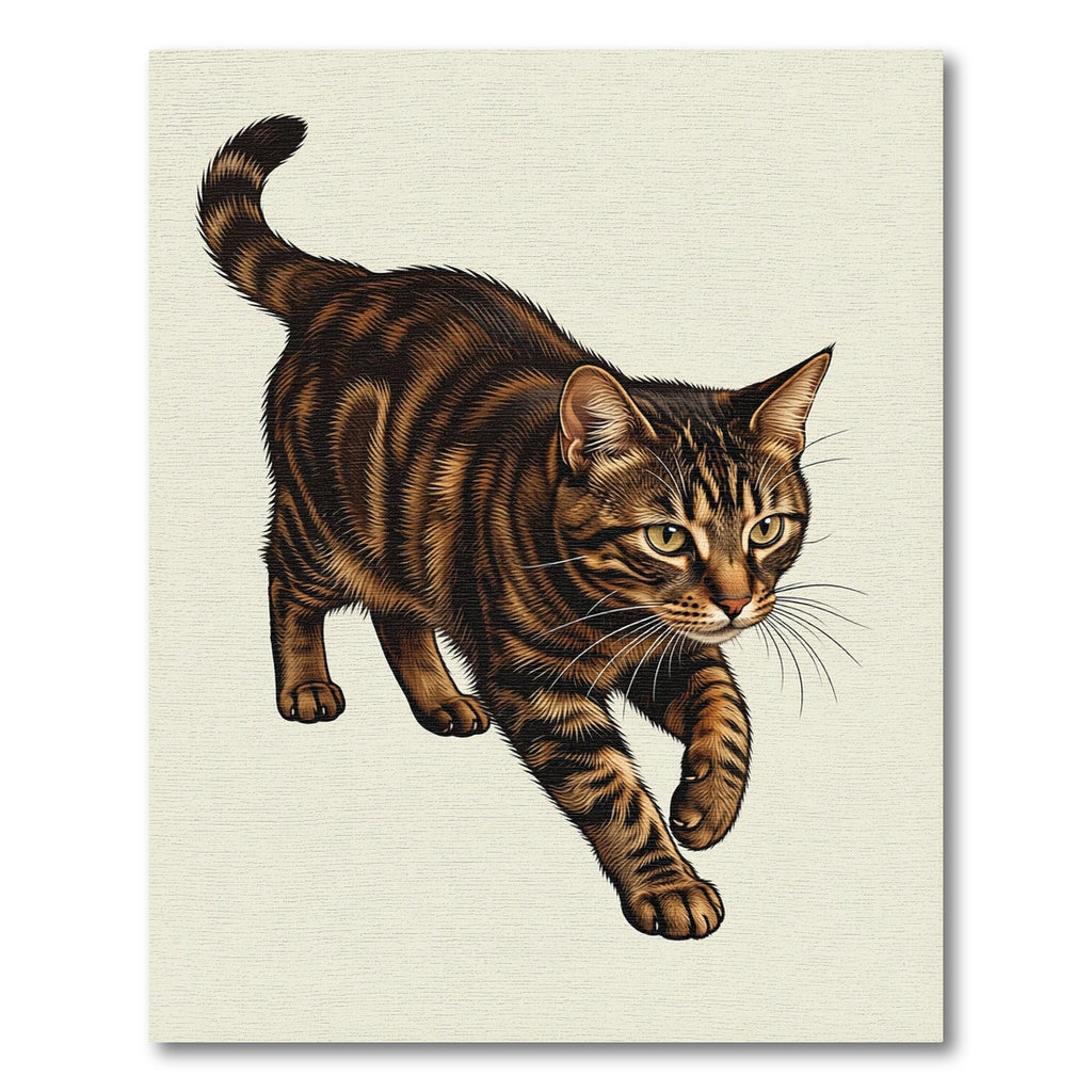 Realistic Brown Tabby Cat Portrait Rug