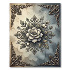 Vintage Floral Victorian Scroll Medallion Rug