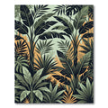 Lush Tropical Foliage Green Gold Banana Leaf Rug