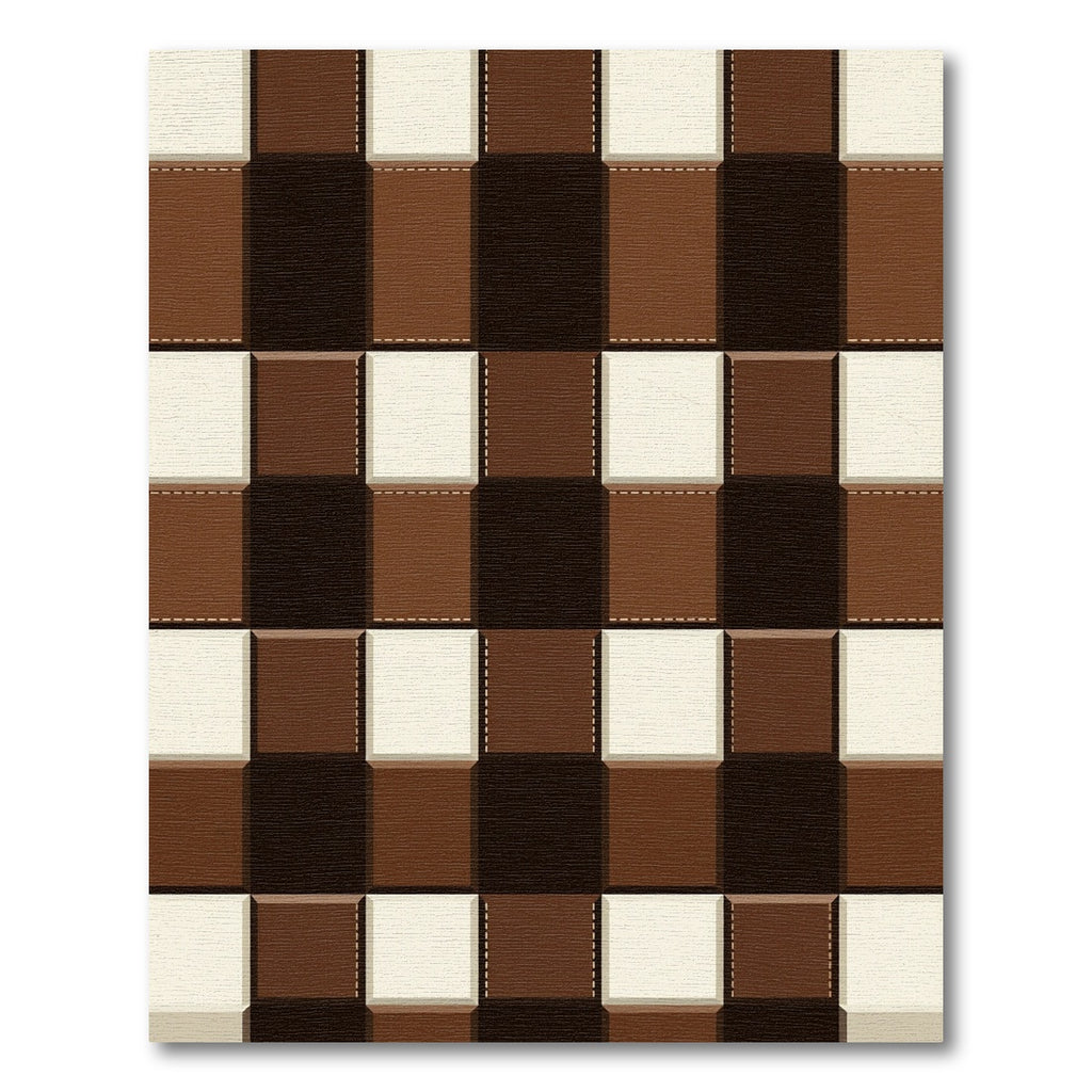 Chocolate Brown Stitched Checkerboard Rug