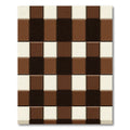 Chocolate Brown Stitched Checkerboard Rug