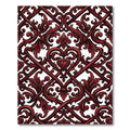 Ornate Crimson Baroque Heart Scroll Rug