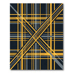 Dark Yellow Gray Plaid Overlay Rug