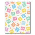 Pastel Alphabet Blocks Scattered Pattern Rug