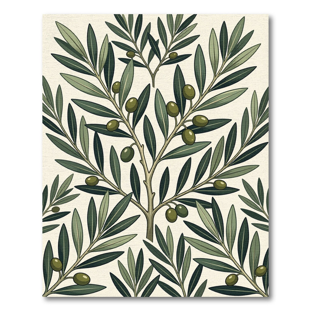Botanical Olive Branch Mediterranean Sage Rug
