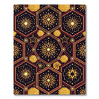 Celestial Golden Hexagon Starry Constellation Rug