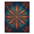Ornate Navy and Copper Starburst Rug