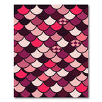 Pink Scalloped Fishtail Fish Scale Rug