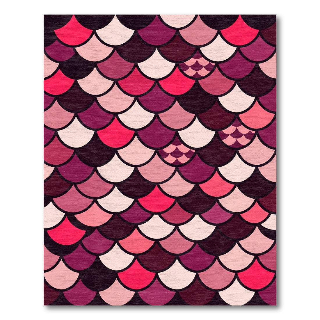 Pink Scalloped Fishtail Fish Scale Rug