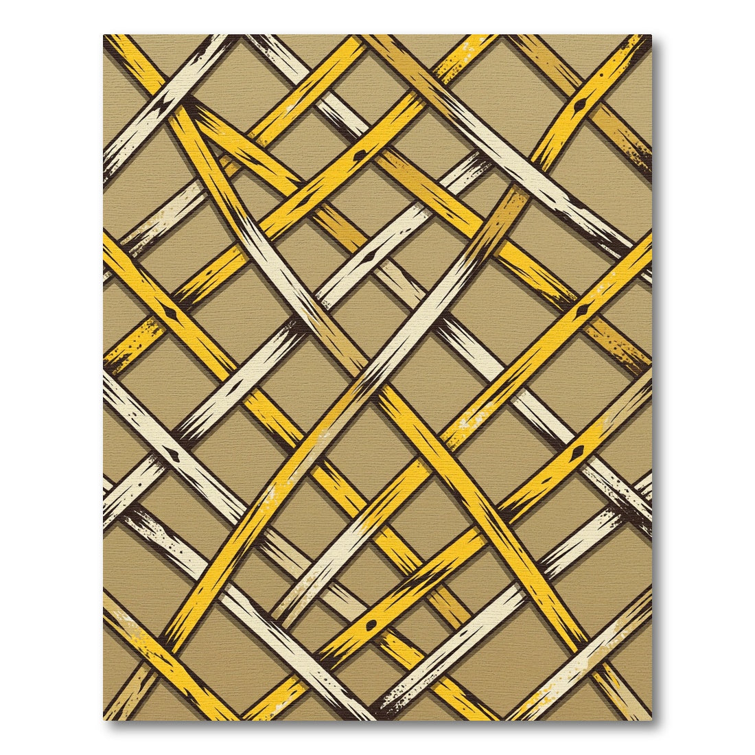 Golden Yellow Intersecting Lattice Rug