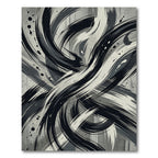 Monochrome Brush Stroke Dynamic Swirl Rug