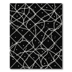 Black White Dotted Lattice Abstract Rug