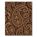 Golden Paisley Swirls on Black Rug