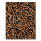 Golden Paisley Swirls on Black Rug