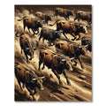 Dynamic Umber Stampede Cattle Herd Rug