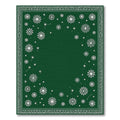 Deep Green White Snowfall Snowflake Rug