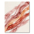 Abstract Terracotta Blush Fluid Wave Rug