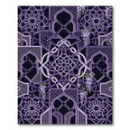 Elegant Purple Wisteria Geometrical Lattice Rug