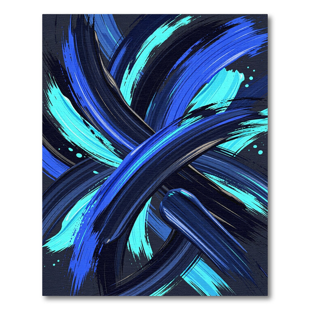 Abstract Electric Blue Swirl Wave Rug
