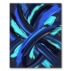 Abstract Electric Blue Swirl Wave Rug