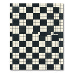 Black Beige Square Grid Harmony Rug