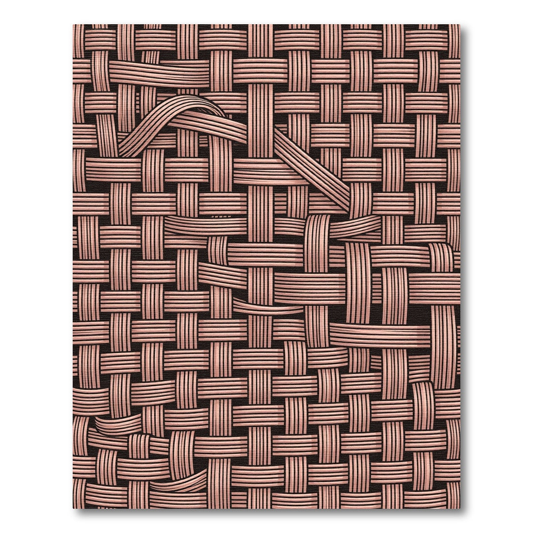 Woven Rose Gold Basket Weave Rug