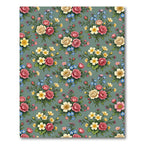 Romantic Pink Yellow Wildflower Bouquet Rug