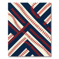 Navy and Cream Baseball Stitch Geometric Rug