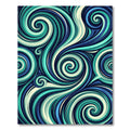 Oceanic Teal Swirl Abstract Fluid Rug