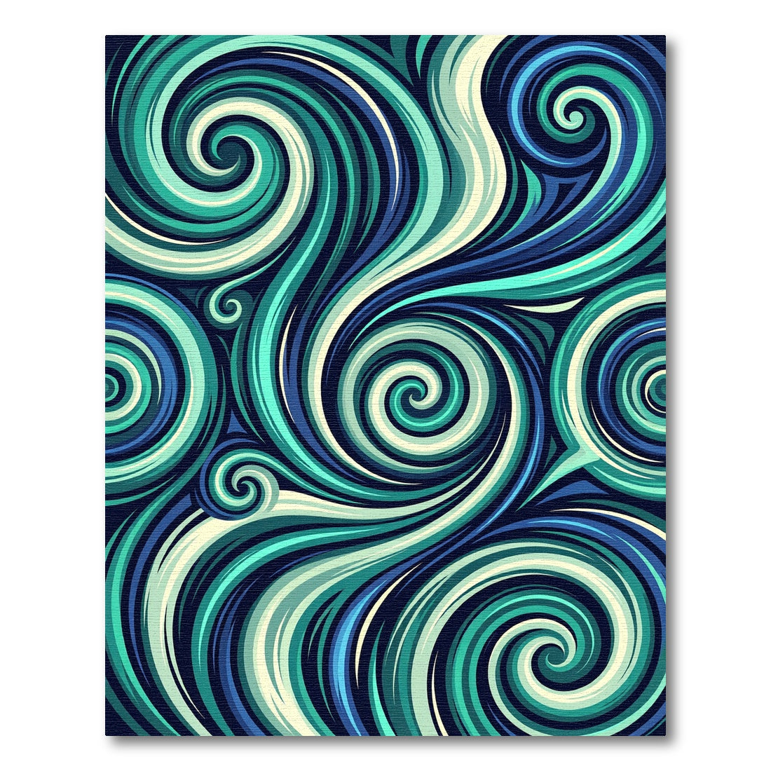 Oceanic Teal Swirl Abstract Fluid Rug