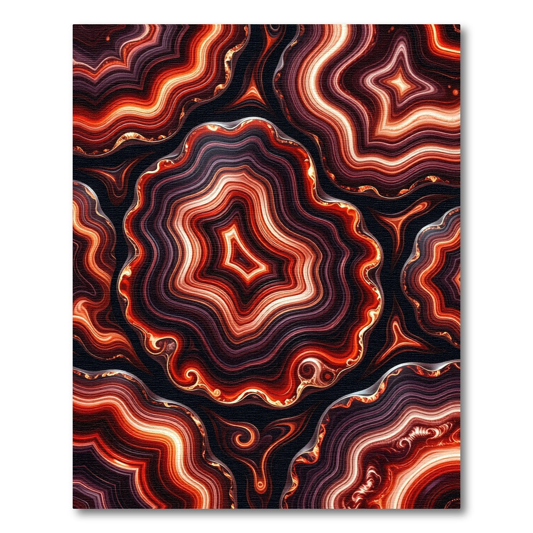 Fiery Agate Geode Slice Rug
