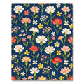 Navy Blue Floral Garden Meadow Rug