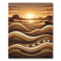 Golden Desert Sun Tribal Waves Rug