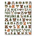 Woodland Animals Forest Tree Characters Rug