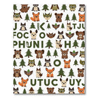 Woodland Animals Forest Tree Characters Rug